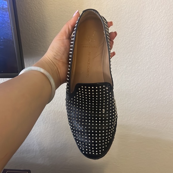 Used Black silver studded flats Vince Camino Style Vi-Alvita - Picture 2 of 4